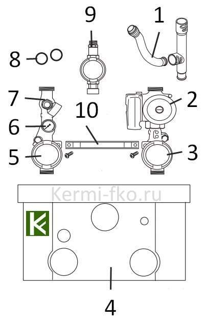 Группа подключения насоса для GB162-70/85/100 V2 Buderus купить Будерус ...